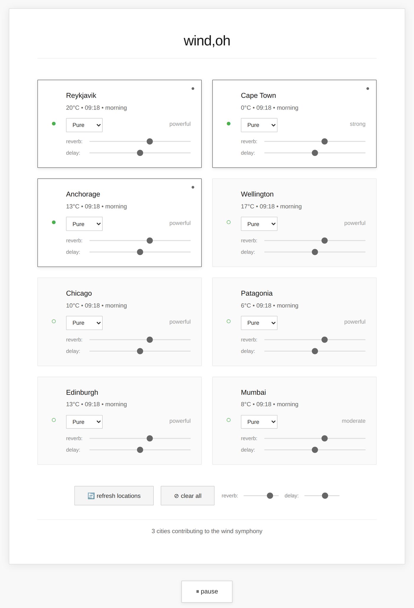 Light version with city cards
